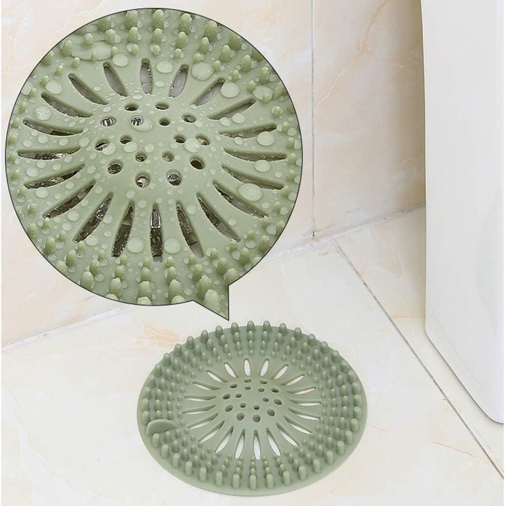 Hair Catcher Durable Silicone Hair Stopper Shower Drain Covers (Pack of 2)