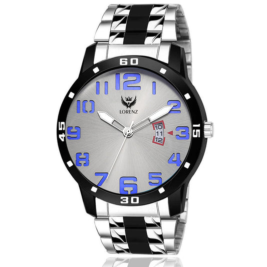 Lorenz two tone chain & silver dial watch for men