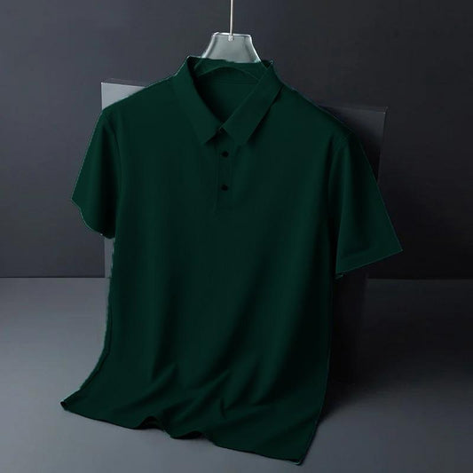 Men's Casual Solid Polo Neck T-shirt