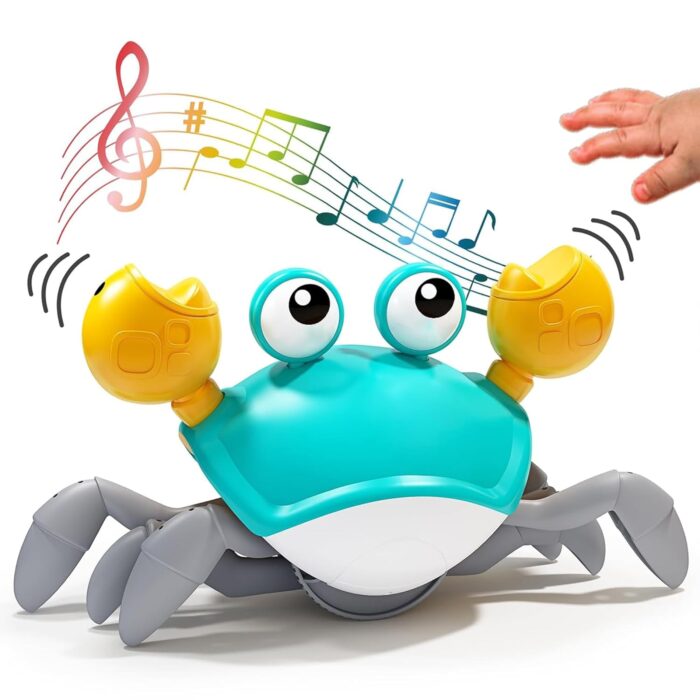 Crawling Crab Baby Musical Kids Toy with LED Lights & Rechargeable Battery | Interactive Early Learning and Entertainment Toys for Kids, Toddlers & Infants (Green Crab)_2024