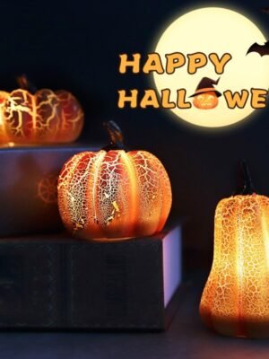 Spooky 3-Size LED Pumpkin Lantern - Flameless Halloween Decor with Realistic Glow
