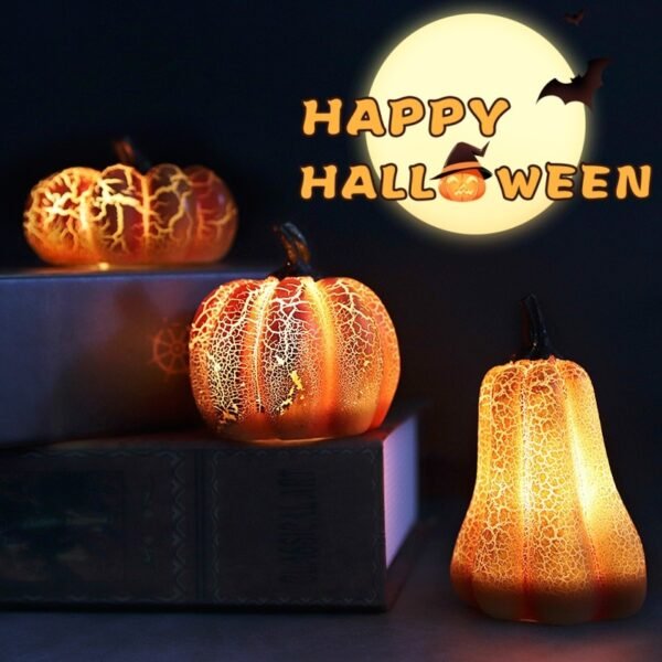 Spooky 3-Size LED Pumpkin Lantern - Flameless Halloween Decor with Realistic Glow